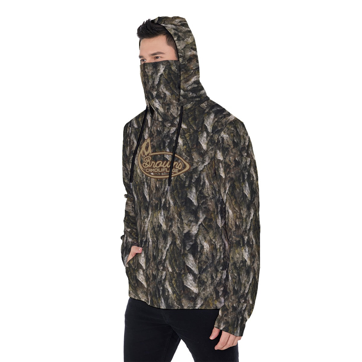 All-Over Print Men's Pullover Hoodie With Mask