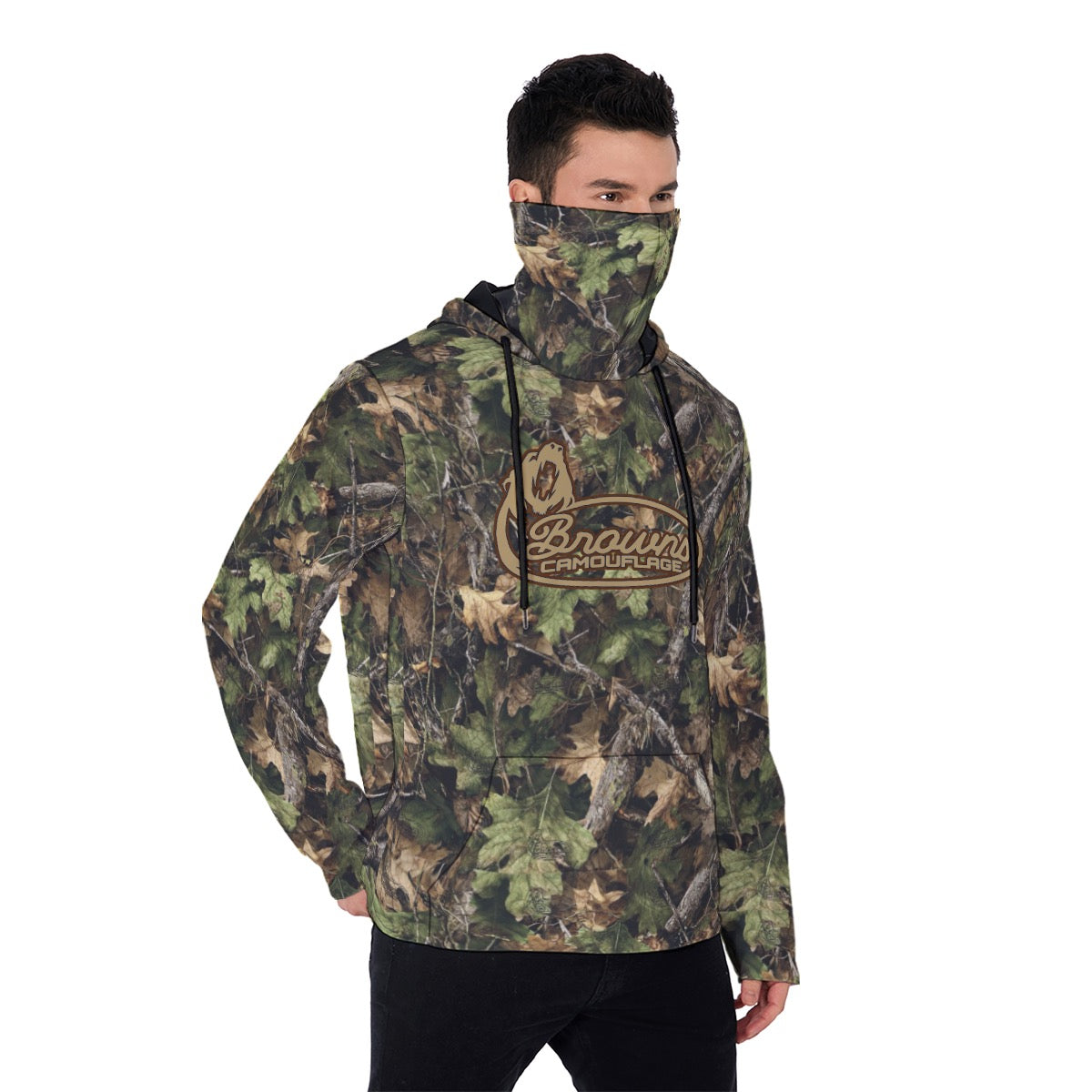 All-Over Print Men's Pullover Hoodie With Mask