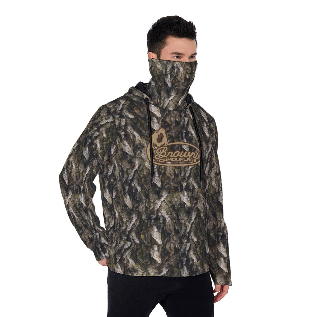 All-Over Print Men's Pullover Hoodie With Mask