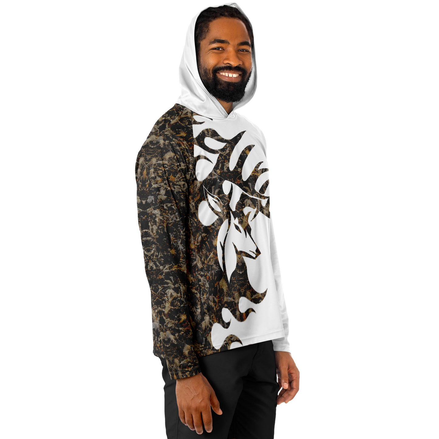 Men's Long Sleeve Hooded Performance Camo Shirt